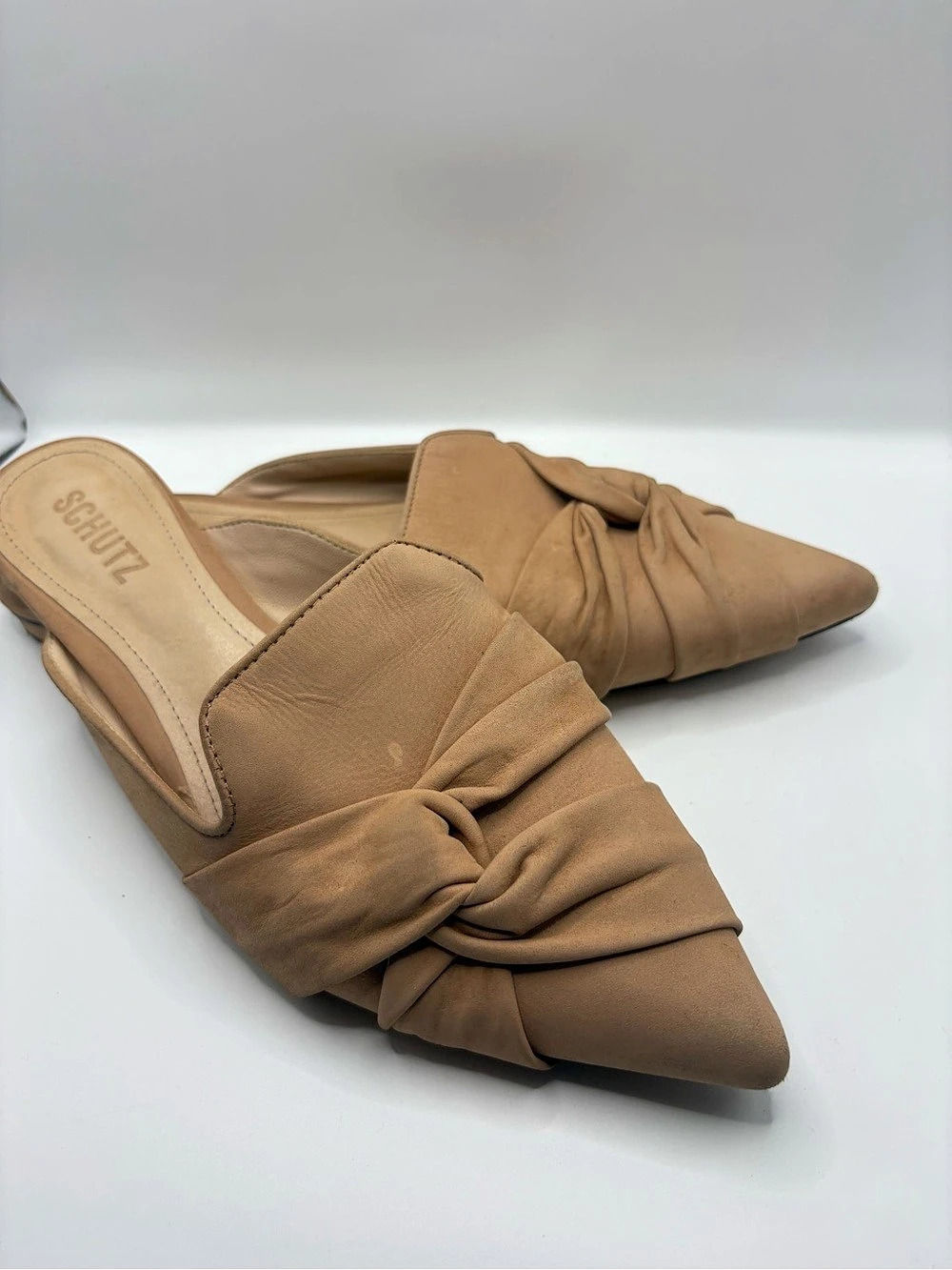 Schutz Tina Pointy Toe Mules Pointed Toe Brown US 9